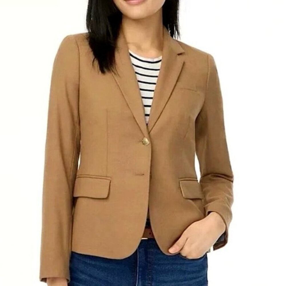 J.Crew Original Schoolboy Blazer | Camel Brown Wool Blend | Size 4